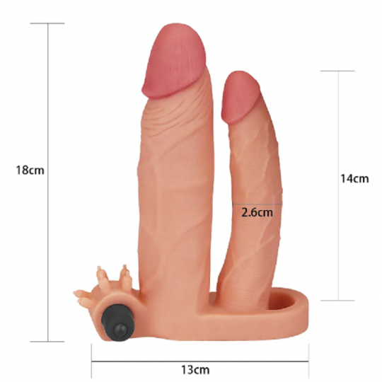 Funda Doble Penetración Pleasure X Tender Sleeve +2,5cm